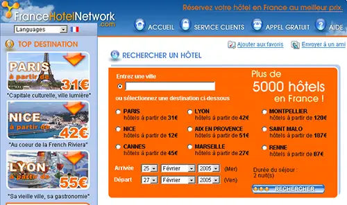France Hotel Network N12A Webdesigner Freelance NICE